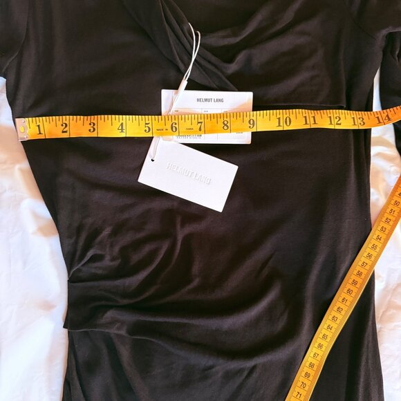 NWT Helmut Lang Little Black Dress With Side Tie Size S Quiet Luxury Minimalist - Picture 13 of 16